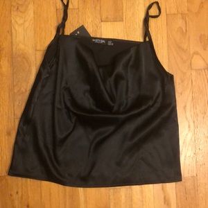 Nasty Gal Black cowl neck tank